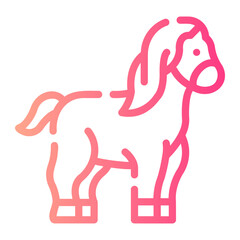 horse Line Gradient Icon