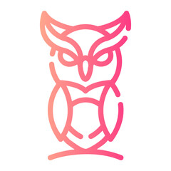 owl Line Gradient Icon