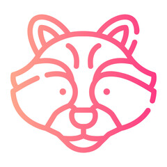 raccoon Line Gradient Icon
