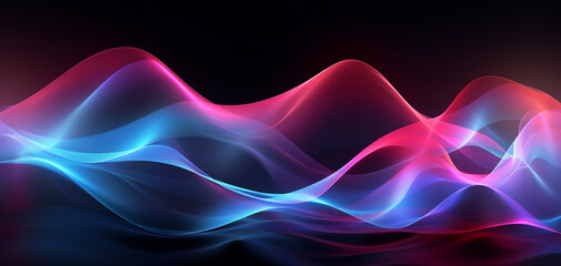 Abstract background with neon waves