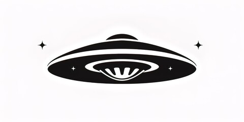 UFO ship logo simple style - generative ai