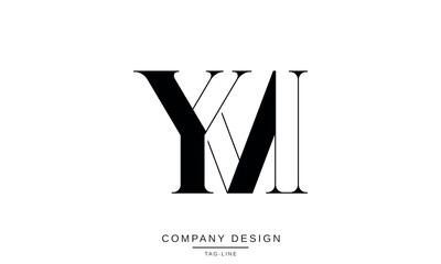 MY, YM, Abstract Letters Logo Monogram