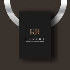 KR logo design vector image