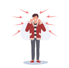 Aggressive Anger. Furious  Very Angry Person.