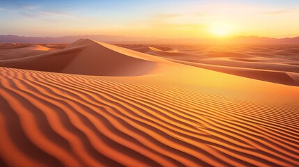 Fototapeta na wymiar Sand dunes in the desert during sunrise