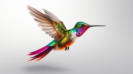 Graceful Hummingbird, Isolated Elegance on a Clear Background - Vibrant Beauty in Flight.