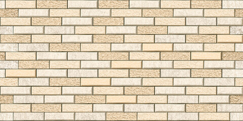 Fototapeta premium natural stone wall cladding, ceramic vitrified elevation tiles design, yellow beige cream grey brick wall texture background, exterior and interior wall architectural decorative tile