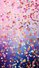 Colorful confetti on pink and blue background. Generative AI