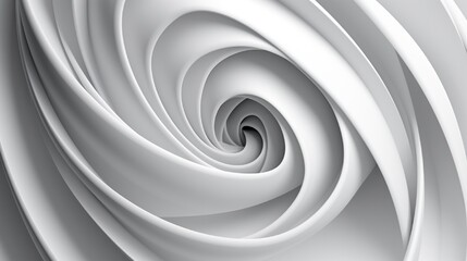 White intersected 3d spirals, abstract digital illustration, background pattern - obrazy, fototapety, plakaty