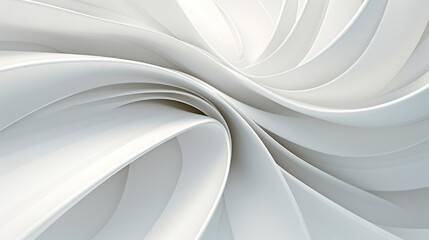 White intersected 3d spirals, abstract digital illustration, background pattern