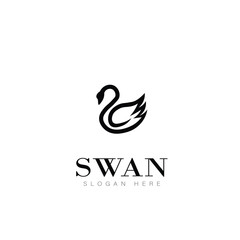 Fototapeta na wymiar swan animal logo beauty fashion vector