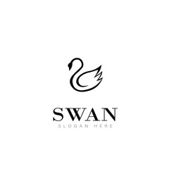 Fototapeta premium swan animal logo beauty fashion vector