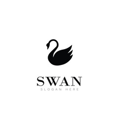 Fototapeta premium swan animal logo beauty fashion vector