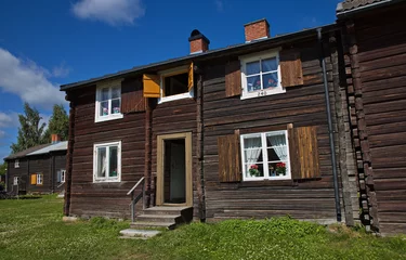 Photo sur Plexiglas Europe du nord Historical building in Bonnstan (Peasant's Town) in Skelleftea, Sweden, Europe 