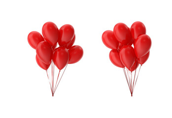 red balloons on transparent background