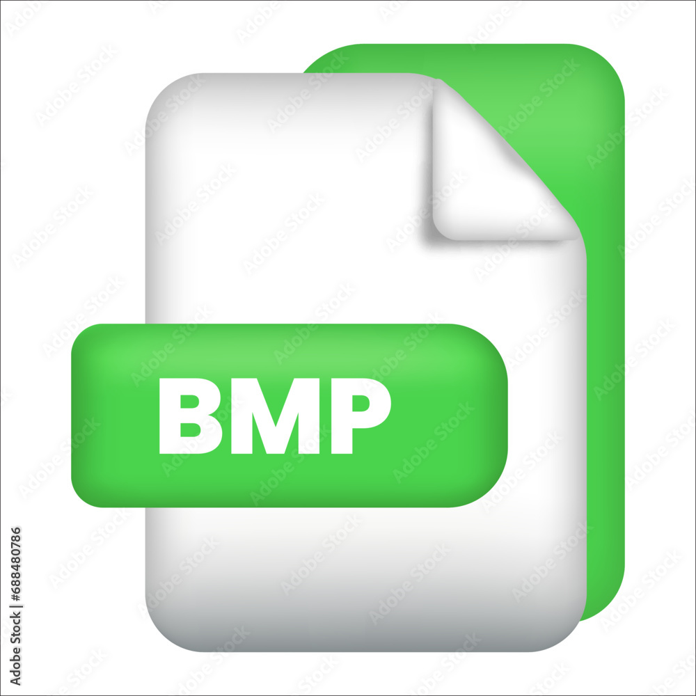 Poster bmp file format icon. a creative design icon of bmp file format. bmp file extension modern 3d design