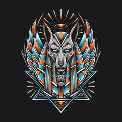 jackal anubis vector logo illustration