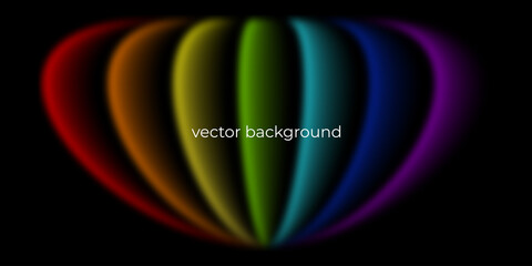 Black with bright rainbow lines background for posters, stories, product advertisements, booklets, flyers