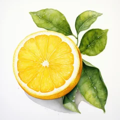 Foto op Plexiglas watercolor lemon isolated on white . ai generated © Andrei