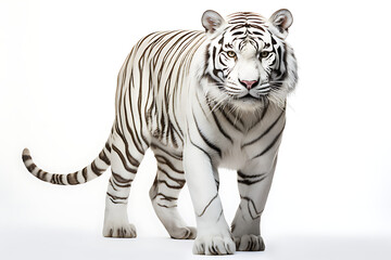 Fototapeta premium Tiger, isolated on white background. Tiger is staring at prey.
