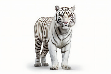 Fototapeta premium Tiger, isolated on white background. Tiger is staring at prey.