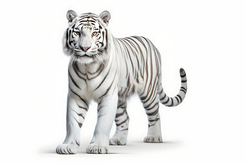 Obraz premium Tiger, isolated on white background. Tiger is staring at prey.