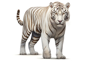 Obraz premium Tiger, isolated on white background. Tiger is staring at prey.