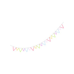 Colorful party flags decorated at parties, gatherings, celebrations.