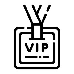 vip pass Line Icon