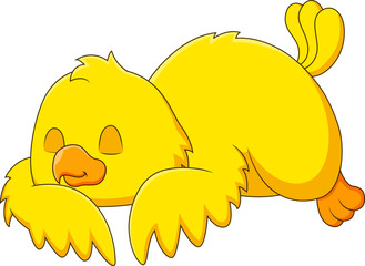 Cartoon illustration of a cute chick sleeping