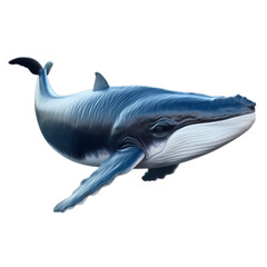 Blue whale isolated on transparent background