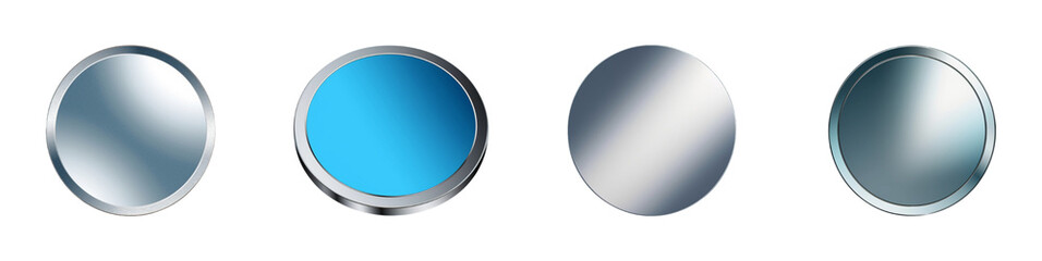 Set of silver futuristic 3d circle background.