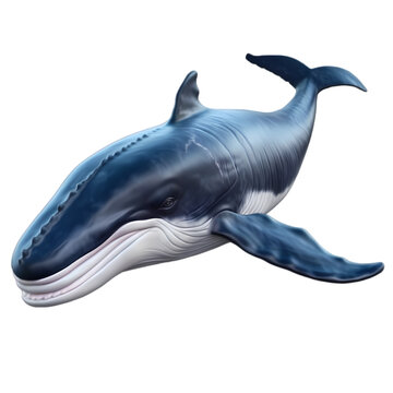 Blue whale isolated on transparent background