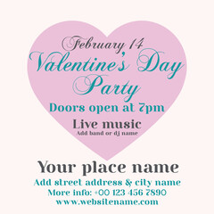 Valentine's day celebration poster  flyer social media post design