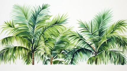 Fototapeta na wymiar A watercolor painting of palm trees
