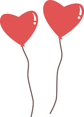 Heart Shape Balloon Illustration