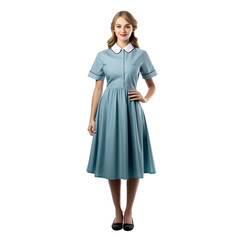 Portrait female nurse in uniform, woman doctor isolated on transparent white background
