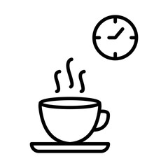 Coffee Break. Time for coffee. a cup of coffee and a clock