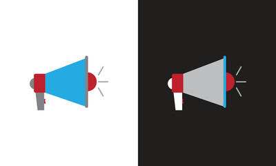 Speaker icon. Megaphone loudspeaker with voice recording or siren. Attribute for organizers and leading mass events.