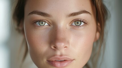 Fototapeta premium Luminous complexion contributes to her captivating appeal.