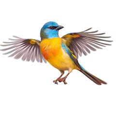 Yellow bird isolated on transparent background