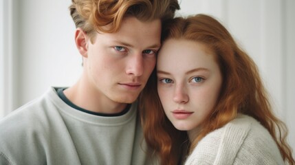 Obraz premium A joyful mixed-race pair finds happiness in their shared embrace.