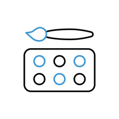  Watercolor icon vector stock illustration