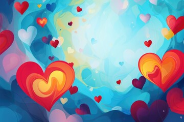 Valentine's Day abstract background with hearts. Abstract background for Valentine's Day or International Flirting Week.  - obrazy, fototapety, plakaty
