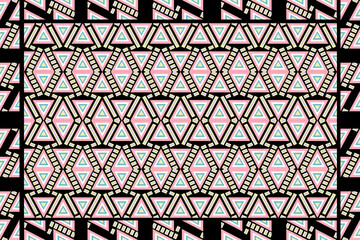 Geometric shape form a pattern,pastel color on black background