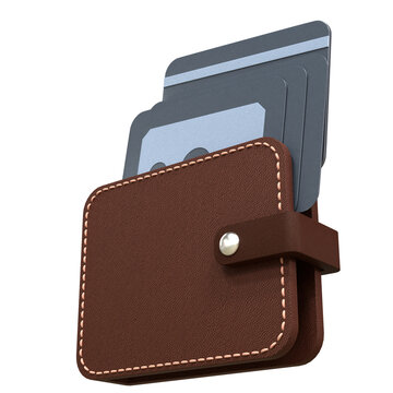 3d rendering illustration of wallet icon .Money finance bank payment card . Financial investment wealth concept. Online payment clip art. 3D wallet design template for graphics, mockup.