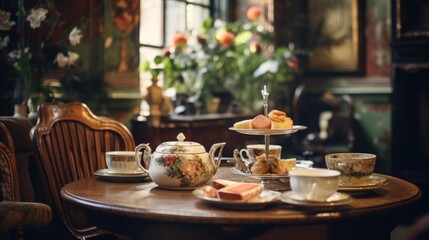 Fototapeta premium Tea room in one of the old buildings