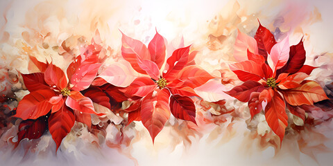 Crimson Splendor Unveiled: Poinsettia Backgrounds Resplendent with Yuletide Grandeur