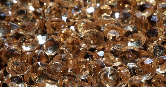 A collection of beautiful brilliant brown diamonds, a close-up. Jewelry business, synthetic crystals
