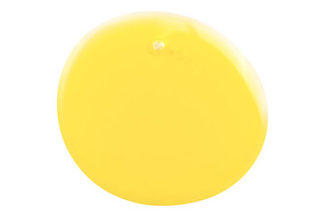 Yellow drop of cosmetic liquid products isolated on transparent background.